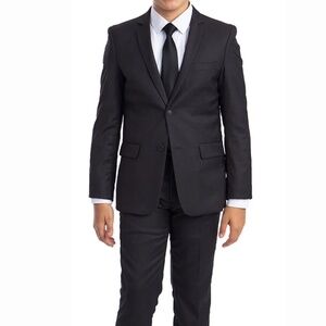 Perry Ellis boys black suit, 3 pieces, black, size 14